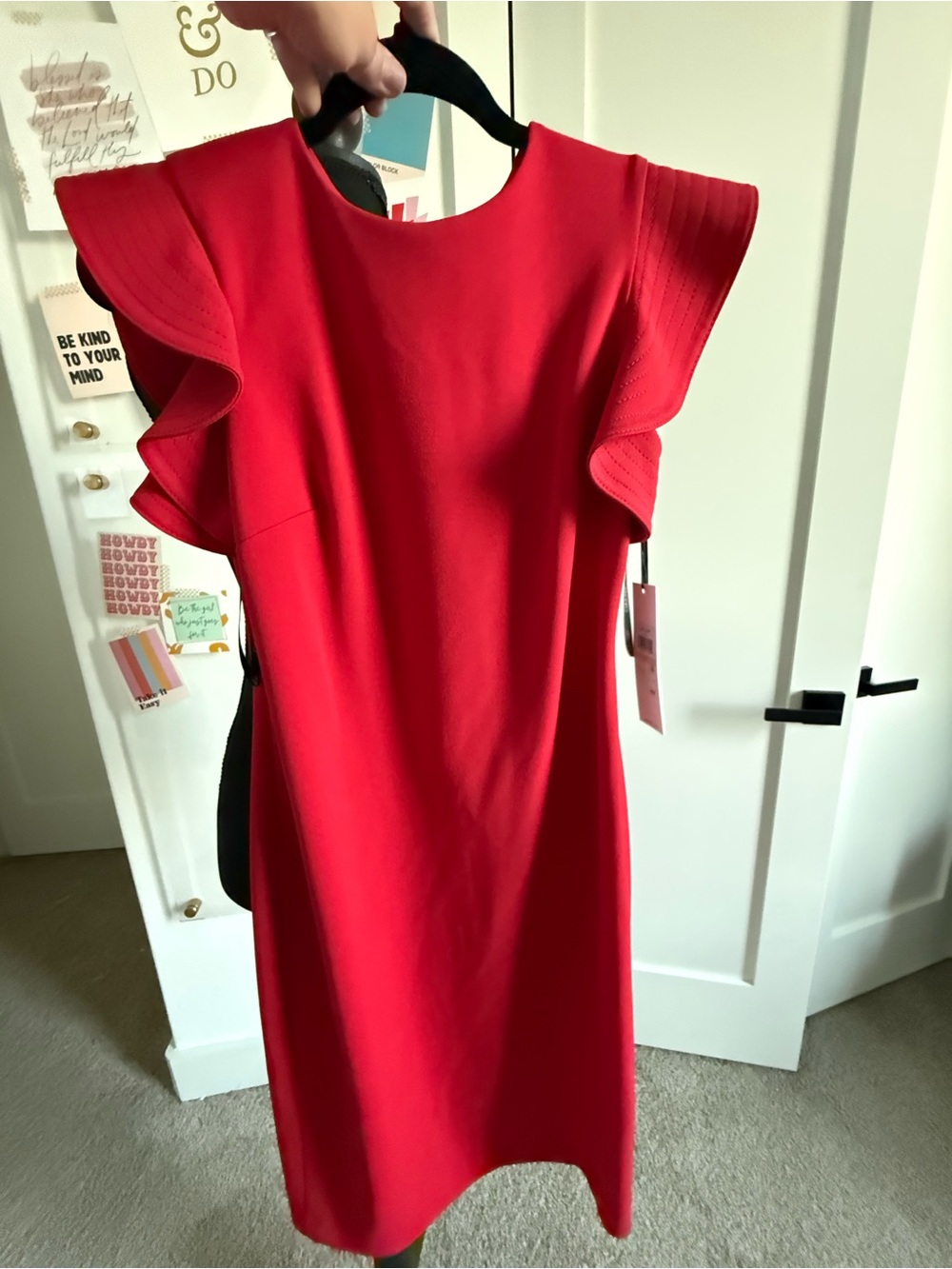 Calvin Klein Ruffle Sleeve Shift Dress - Women